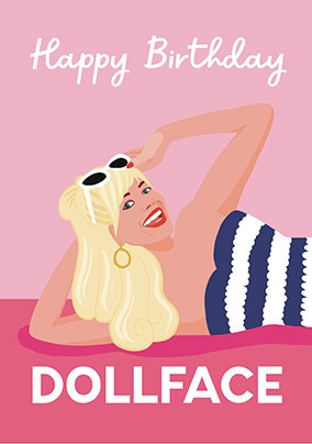 Doll Face Birthday Card