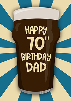 70th Birthday Dad Beer Card