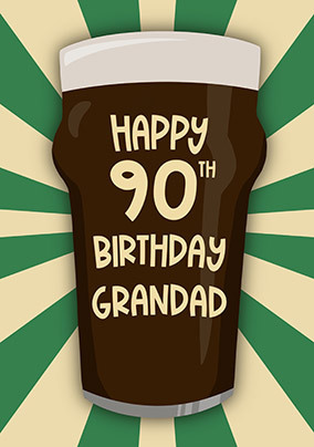 90th Birthday Grandad Beer Card