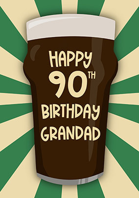 90th Birthday Grandad Beer Card