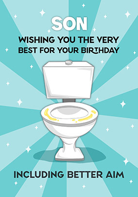 Son Better Aim Birthday Card