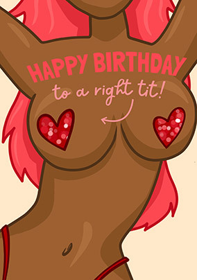 Right Tit Birthday Card
