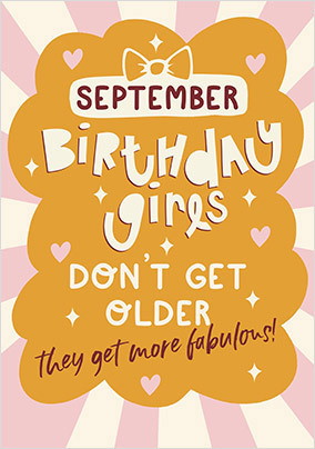 September Birthday Girls Card