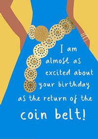 Coin Belt Fashion Birthday Card