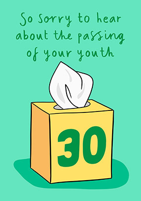 Passing of Youth 30th Happy Birthday Card