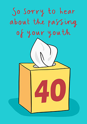 Passing of Youth 40th Happy Birthday Card