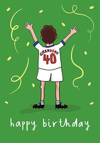 Tap to view Happy 40th Birthday Grandson Football Card