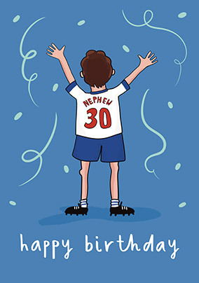 Happy 30th Birthday Nephew Football Card