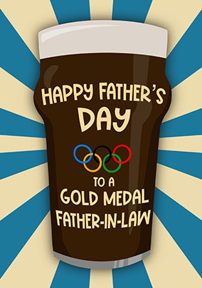 Gold Medal Father In Law Father's Day Card
