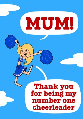 Mum Cheerleader Mother's Day Card