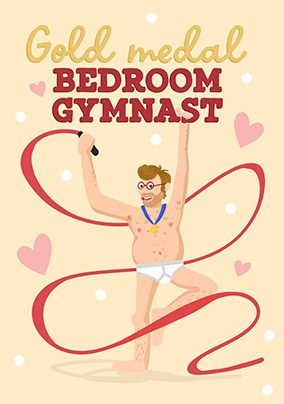 Bedroom Gymnast Valentine's Day Card