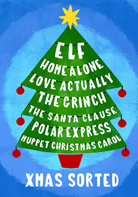Festive Films Sorted Christmas Card