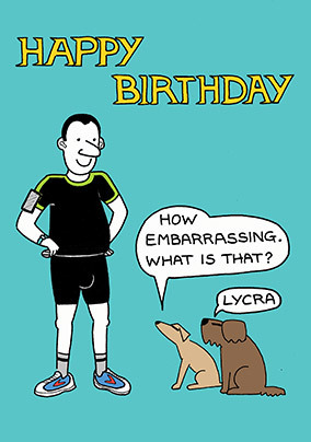 Lycra Dogs Birthday Card