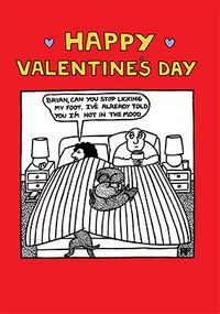 Sharing the Bed Valentine's Day Card