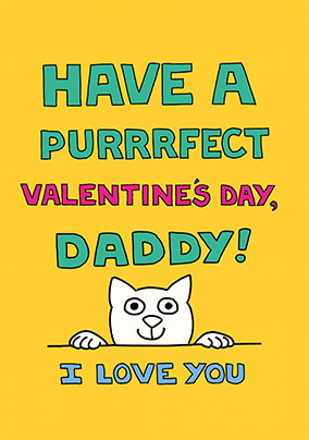Purrfect Valentine's Day Daddy Card