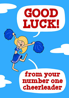 Number One Cheerleader Good Luck Card