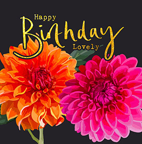 2 Dahlia Birthday Card