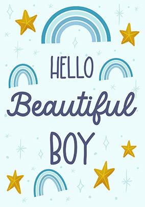 Hello Beautiful Boy New Baby Card