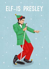Elf-is Presley Spoof Christmas Card