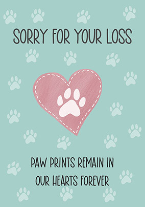 Paw Prints Sorry for Your Loss Card
