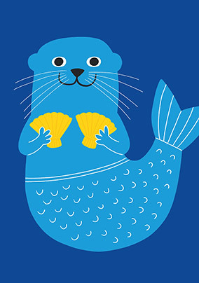 Otter Mermaid Birthday Card