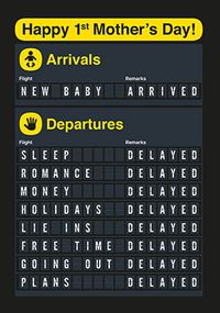 1st Mother's Day Arrivals Departures Card