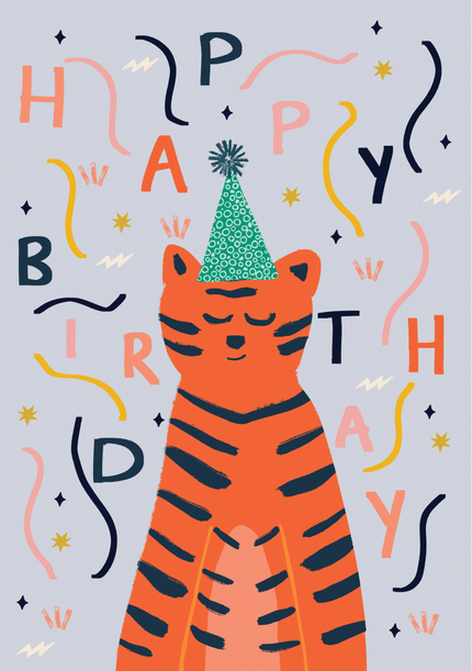 Tiger Birthday Kids Card