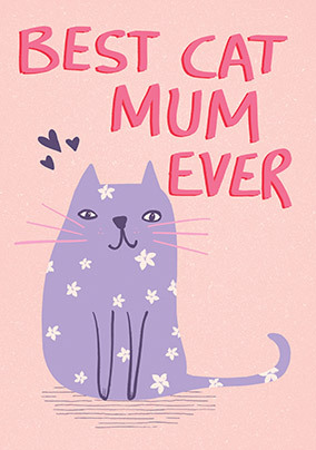 Best Cat Mum Daisies Mother's Day Card