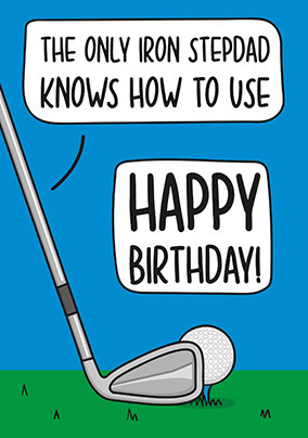 Stepdad Golf Birthday Card