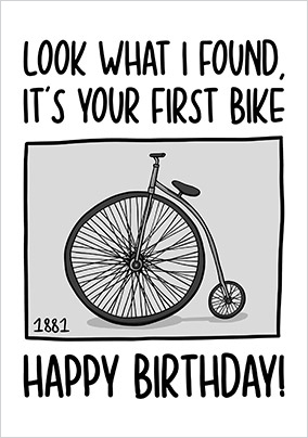 Old Fashioned Bicycle Birthday Card