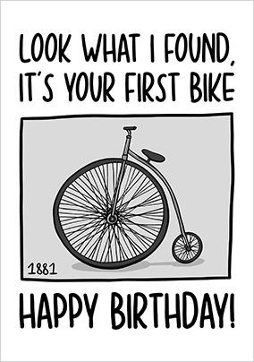 Old Fashioned Bicycle Birthday Card