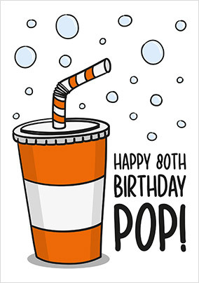 Happy 80th Birthday Pop Card