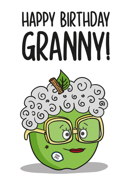 Granny Apple Birthday Card