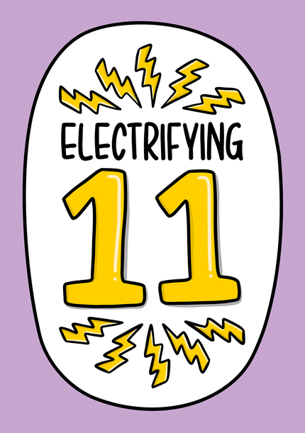 Electrifying 11 Birthday Card | Funky Pigeon