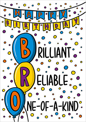 Bro Balloons Birthday Card