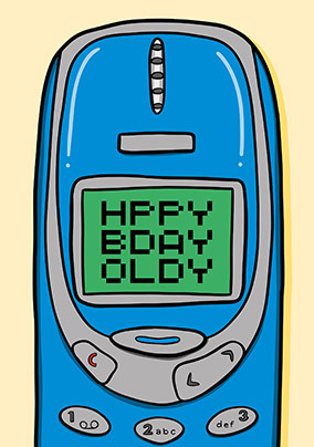 Hppy Bday Oldy Retro Birthday Card