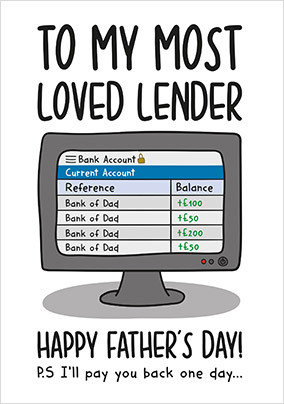 Most Loved Lender Father's Day Card