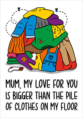 Pile Of Clothes Mothers Day Card