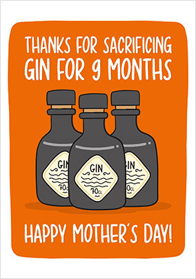 Sacrificing Gin Mothers Day Card