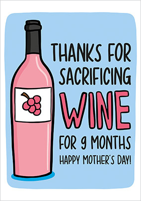 Sacrificing Rose Wine Mother's Day Card