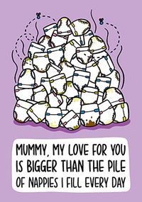 Tap to view Mummy Pile of Nappies Mother's Day Card