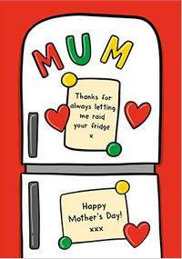 Raid Your Fridge Mum Mother's Day Card