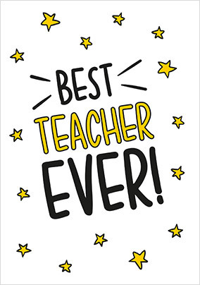 Best Teacher Ever Stars Card
