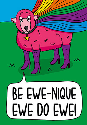Be Ewe-Nique Thinking of You Card