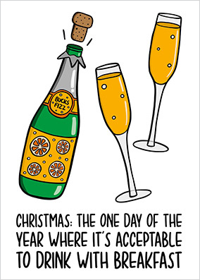 Alcoholic Breakfast Christmas Card