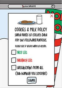 Tap to view Check List Cookies and Milk Policy Christmas Card
