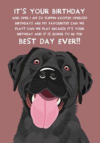 Best Day Ever Cute Dog Birthday Card