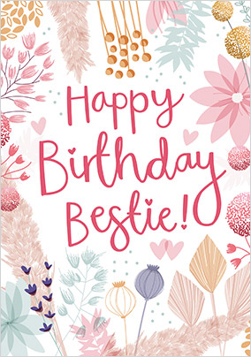 Happy Birthday Bestie Floral Card