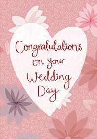 Wedding Day Heart Congratulations Card