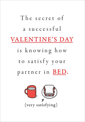 Satisfying in Bed Valentine's Day Card